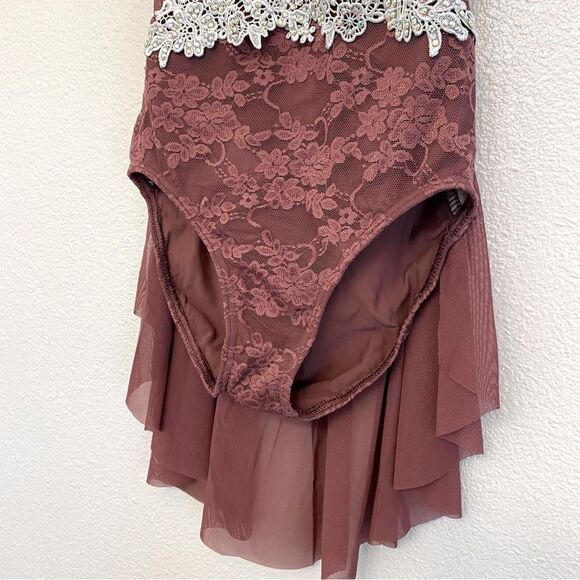 Weissman Elite dance costume mauve mesh lace Everybody Hurts SL12282 MA adult - Picture 6 of 11